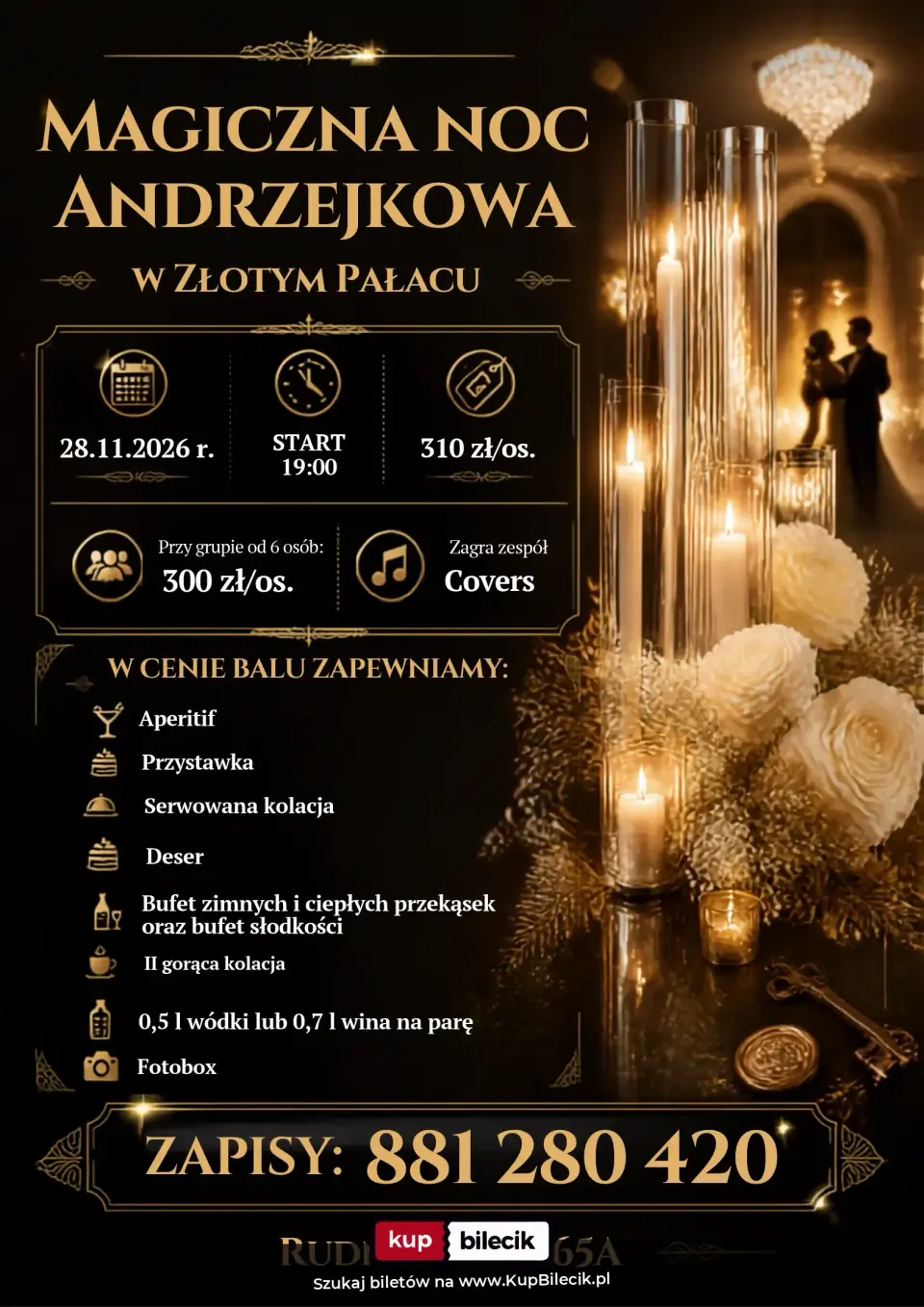 Andrzejkowa noc pełna blasku w Złotym Pałacu – Niezapomniany wieczór pełen magii