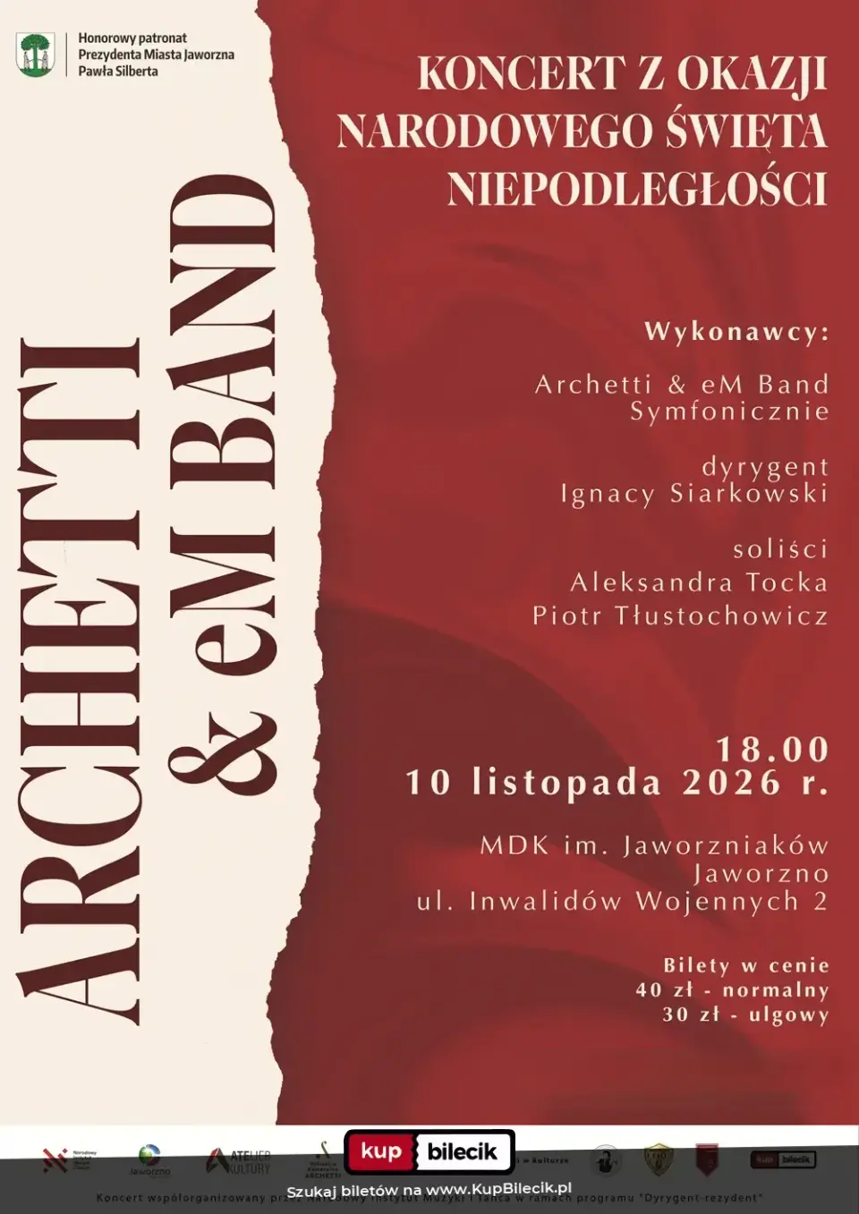 Archetti & eM Band Symfonicznie – Koncert z okazji Narodowego Święta Niepodległości