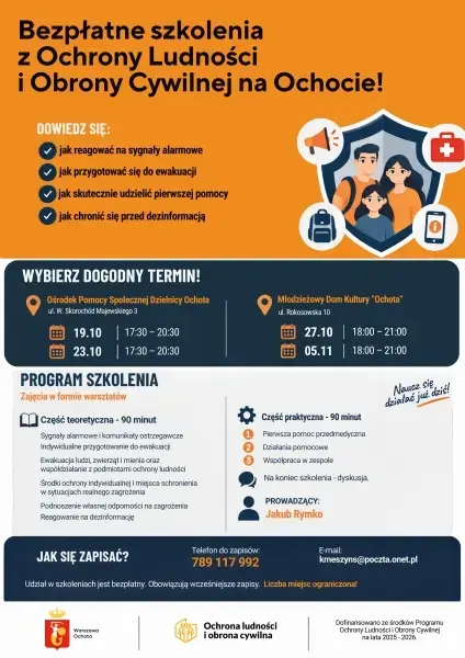 Bezpłatne warsztaty: Ochrona Ludności i Obrona Cywilna dla Mieszkańców