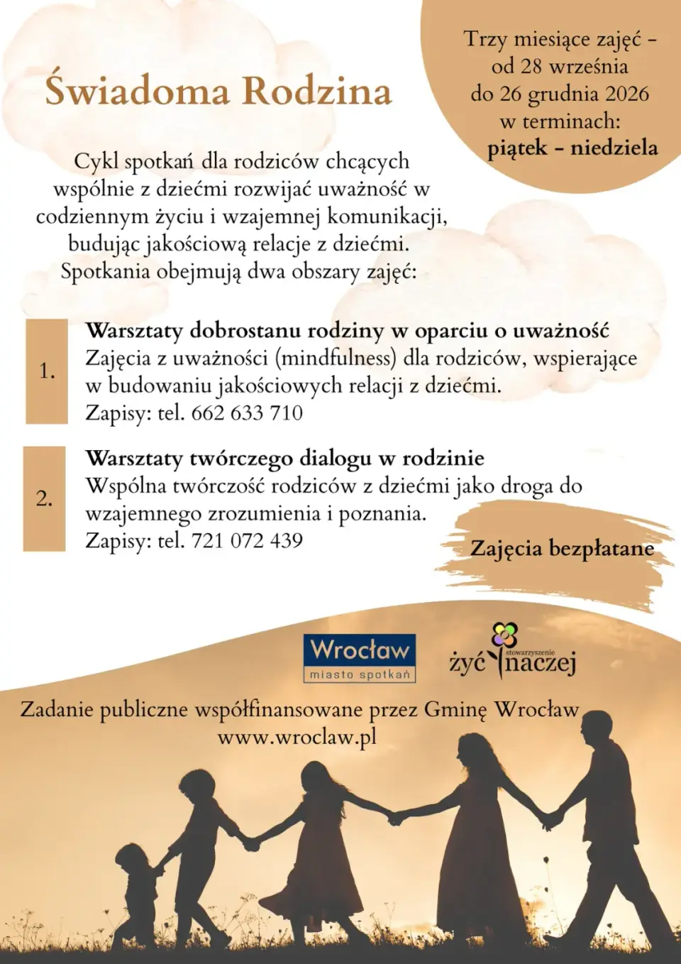 Bezpłatne weekendowe warsztaty dla rodzin z dziećmi i młodzieżą z twórczego dialogu w rodzinie