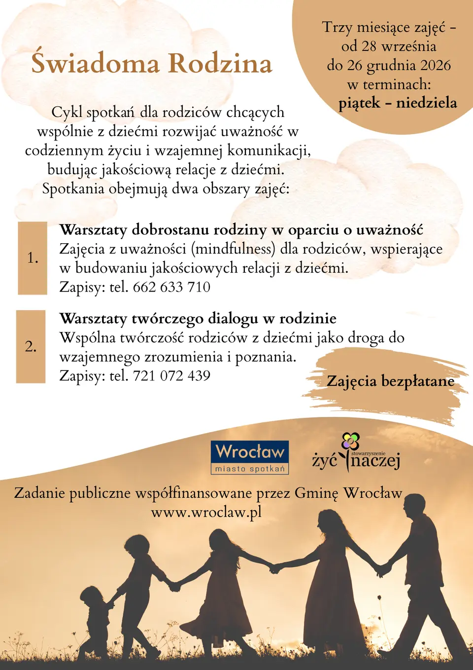 Bezpłatne weekendowe warsztaty dla rodzin z dziećmi i młodzieżą z twórczego dialogu w rodzinie