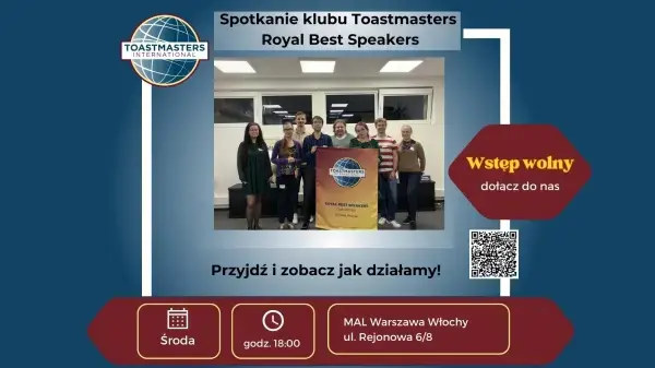 Ćwicz autoprezentacje z klubem Toastmasters Royal Best Speakers