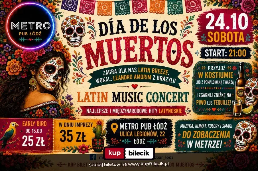 Dia De Los Muertos - Latin Breeze w METRO – Event z koncertrm na żywo Latin Breeze