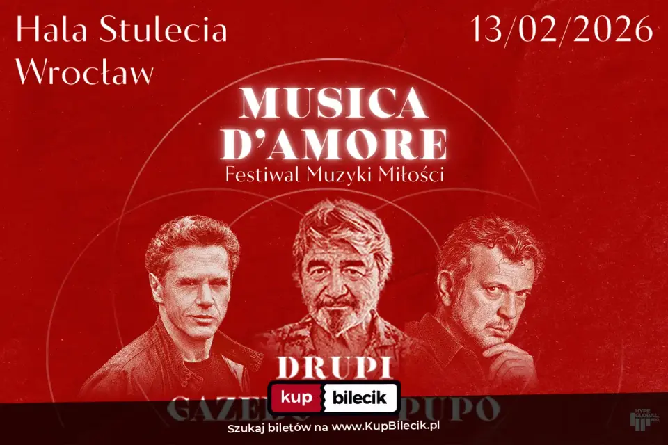 FESTIWAL MUZYKI MIŁOŚCI: Pupo, Drupi, Gazebo "MUSICA D'AMORE" - Wrocław