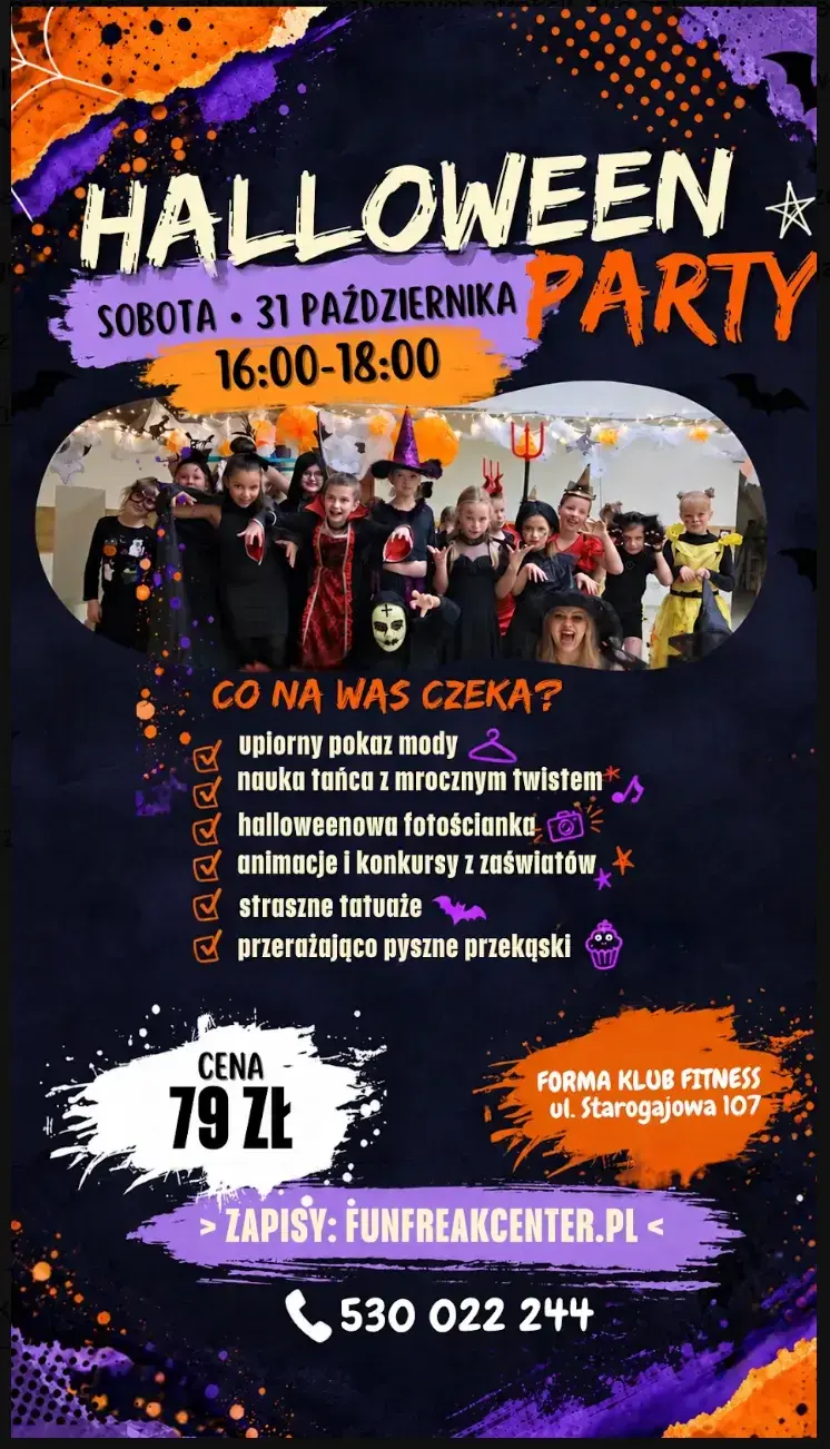 Halloween Party we Wrocławiu dla dzieci od 7 lat w Forma Klub Fitness
