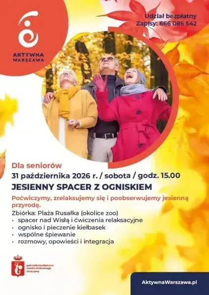Jesienny spacer z ogniskiem dla seniorek i seniorów