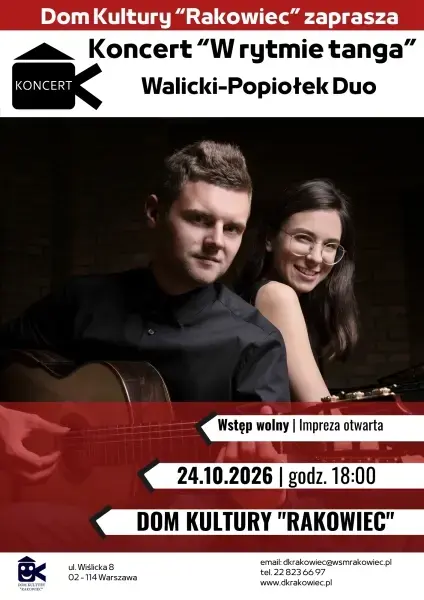 Koncert "W rytmie tanga" w wykonaniu Walicki-Popiołek Duo | 24.10.2026 r.