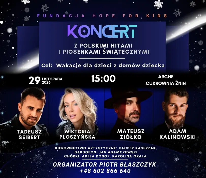 Koncert z Polskimi Hitami i Piosenkami Świątecznymi