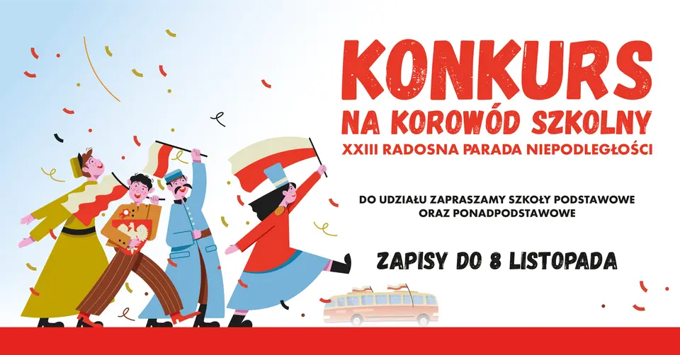 Konkurs na korowód szkolny podczas XXIII Radosnej Parady Niepodległości