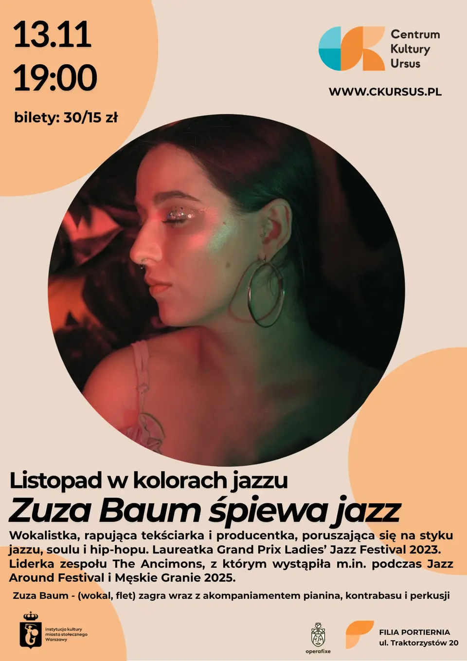 Listopad w kolorach jazzu - Zuza Baum śpiewa jazz