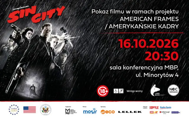 NOC BIBLIOTEK | Sin City – Miasto grzechu | Pokaz filmu w ramach projektu AMERICAN FRAMES / AMERYKAŃSKIE KADRY