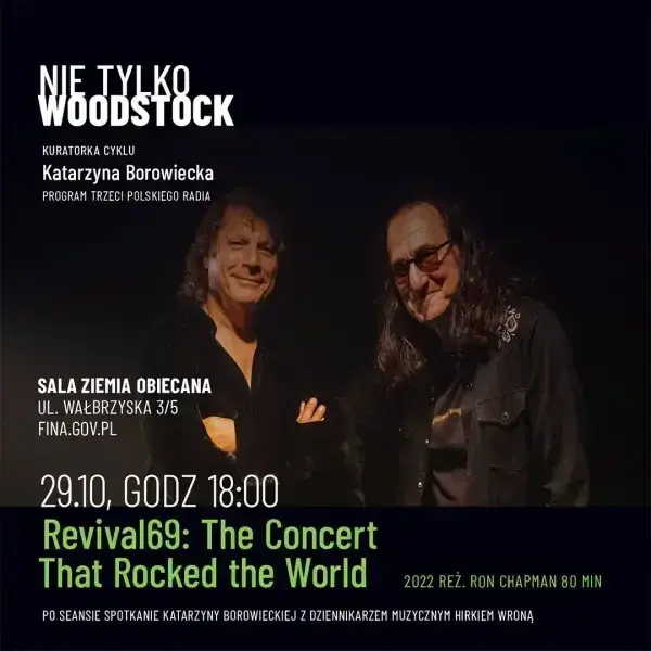 Pokaz filmu Revival69: The Concert That Rocked the World” | Nie tylko Woodstock | Festiwalowe dokumenty muzyczne