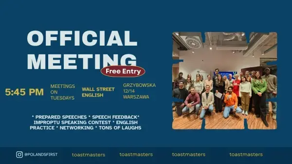 Public Speaking practice at Poland’s First Toastmasters