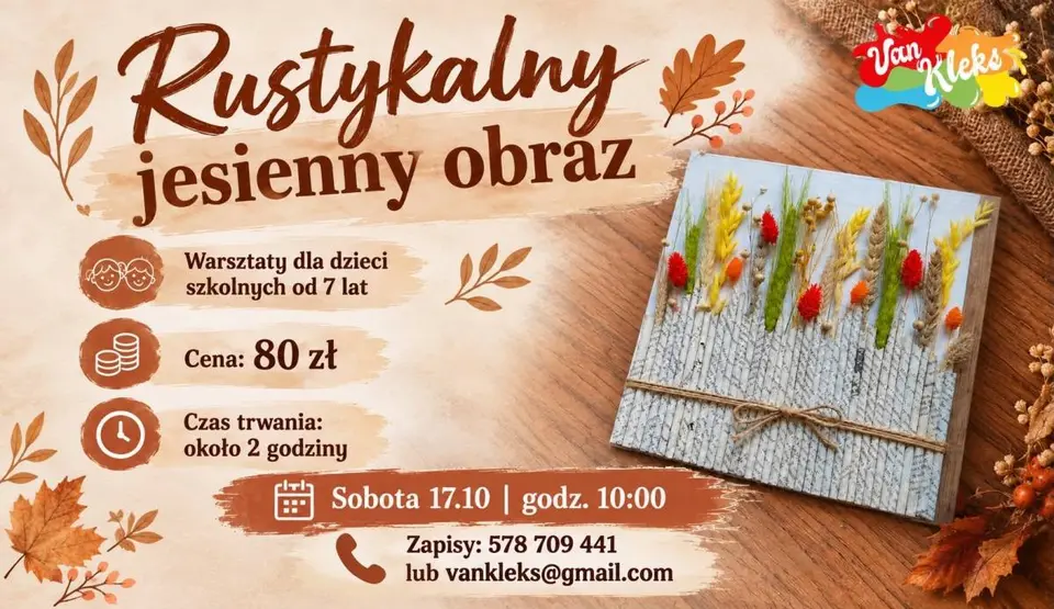 RUSTYKALNY JESIENNY OBRAZ - warsztaty w Vankleks