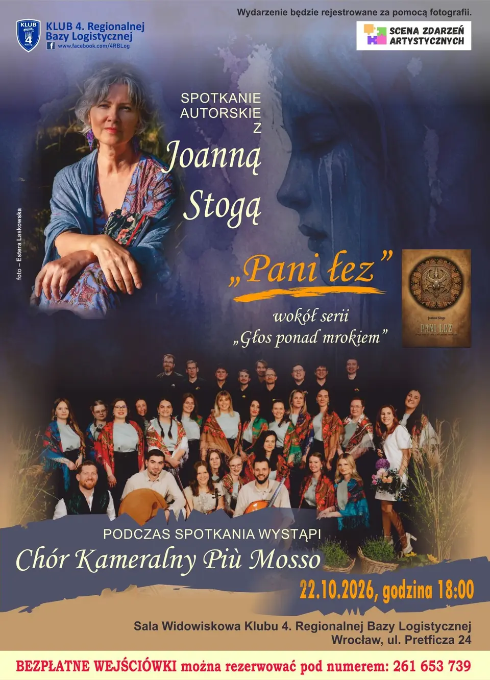 Spotkanie autorskie z Joanną Stogą i koncert chóru kameralnego Più Mosso