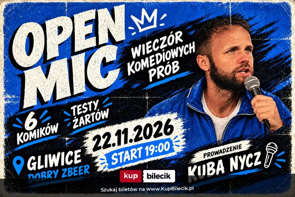 Stand-up Open Mic – Prowadzący: Kuba Nycz
