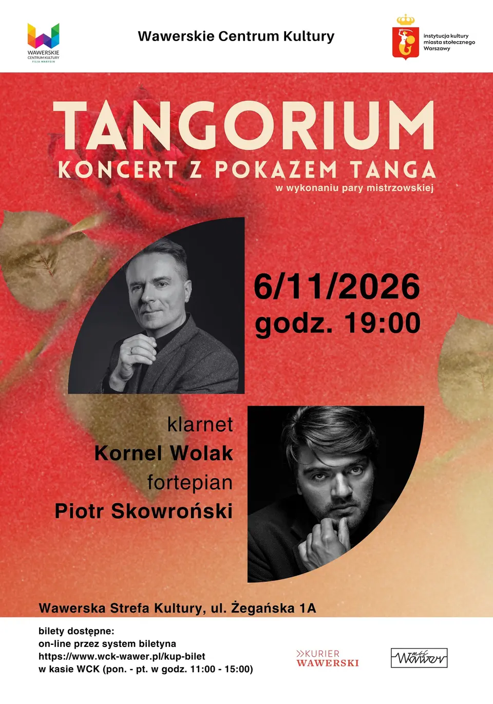 "TANGORIUM" - koncert z pokazem tańca 06.11.2026 godz. 19.00 WSK