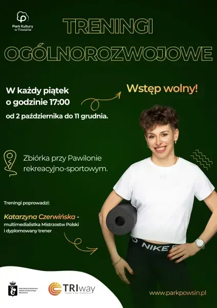 Treningi ogólnorozwojowe w Parku Kultury w Powsinie