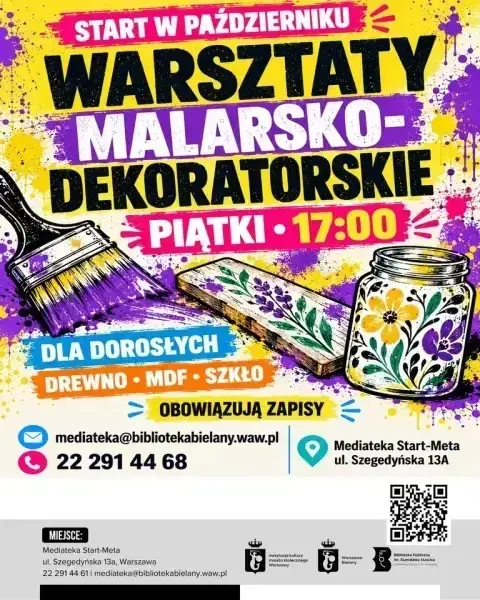 Warsztaty MALARSKO-DEKORATORSKIE - każdy piątek w Mediatece