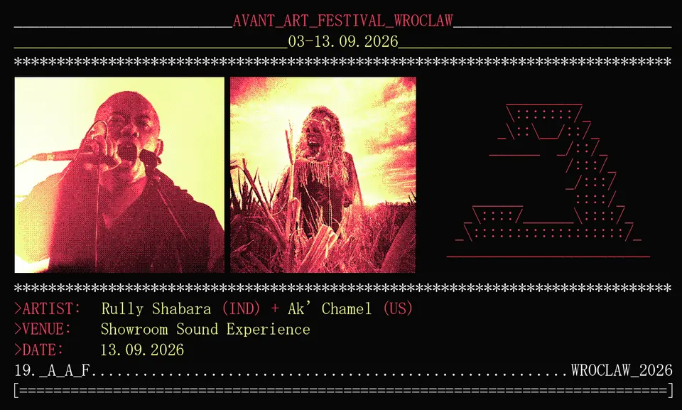 @xcrswx (UK) / Molar (PL) Avant Art Festival 2026 WROCŁAW